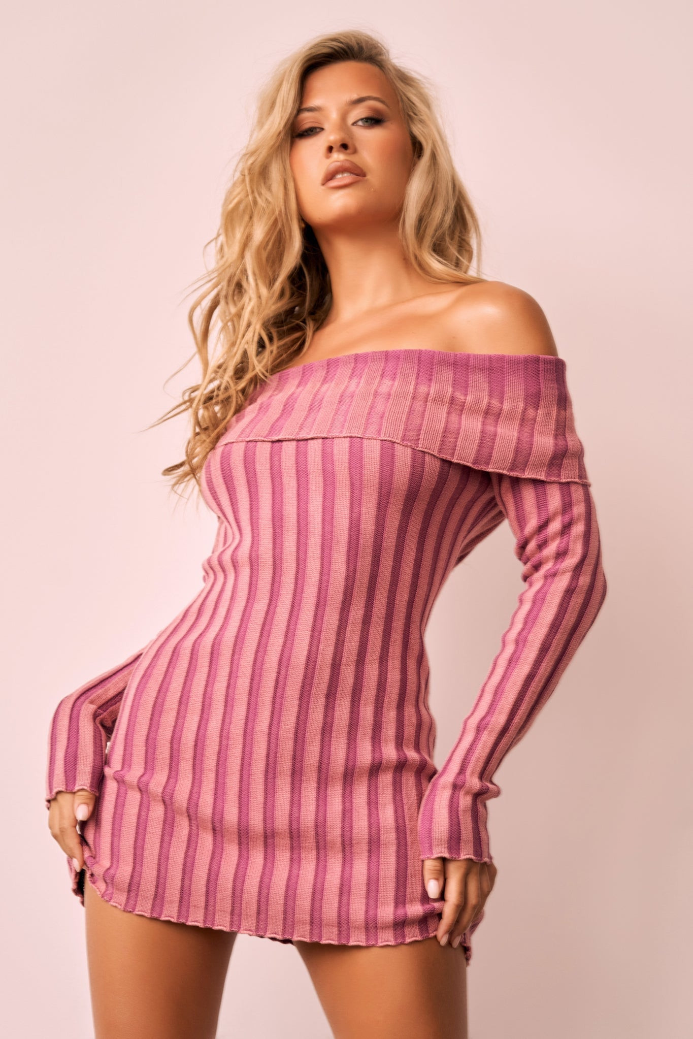 Evermore love Knit Mini Dress - Pink | Sage and Paige AUS.