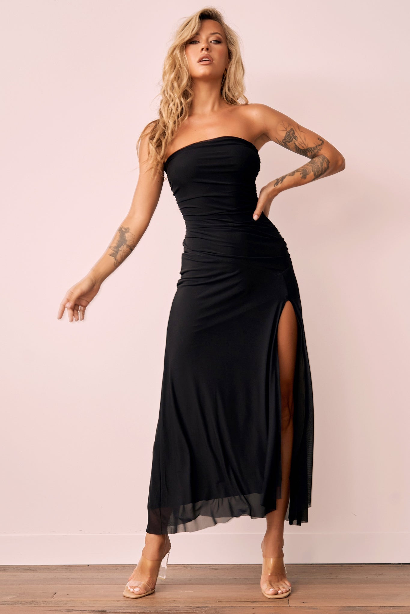 All The Surprise Midi Dress - Black | Sage and Paige AUS.