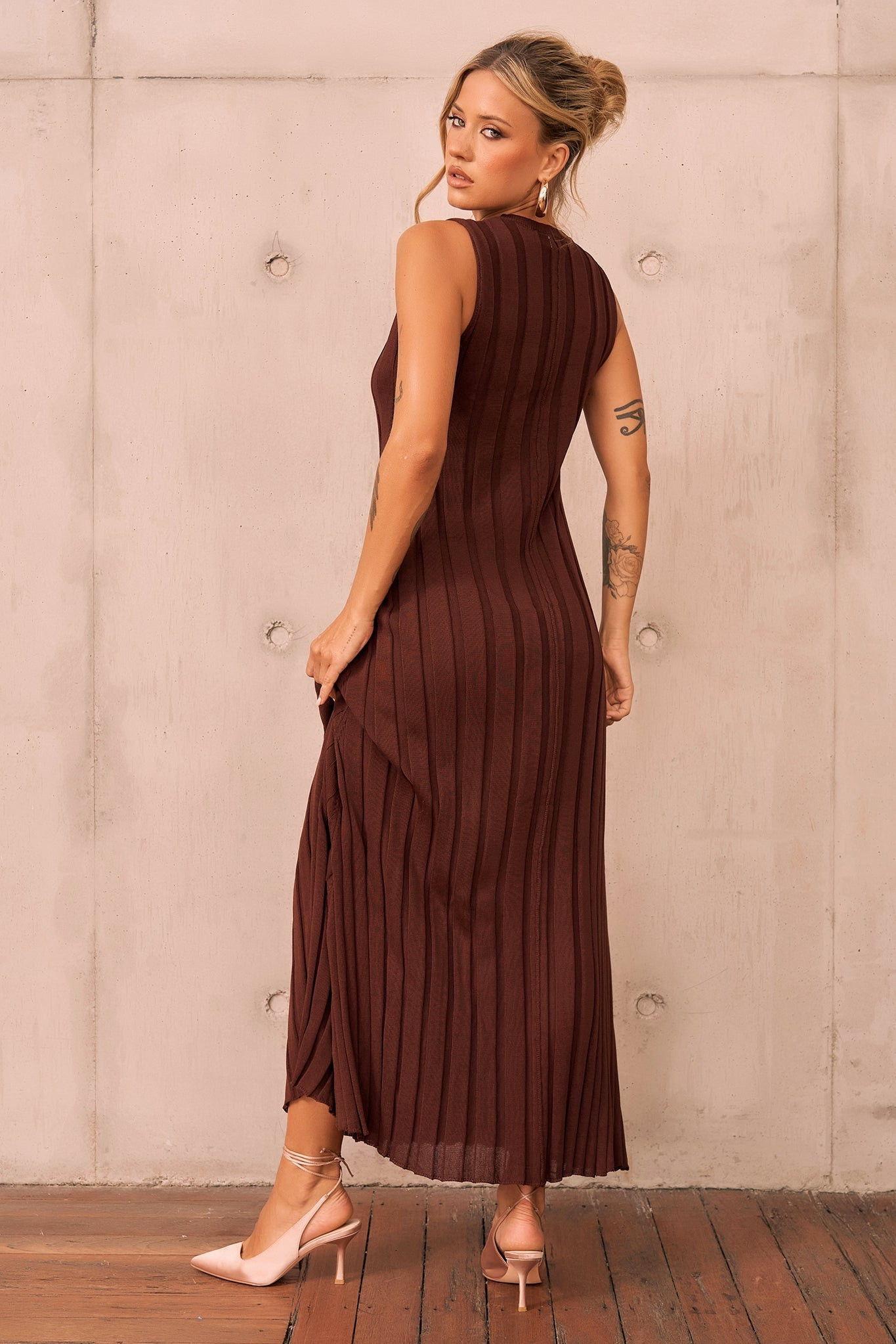 Francis Knit Maxi Dress - Chocolate | Sage and Paige AUS.