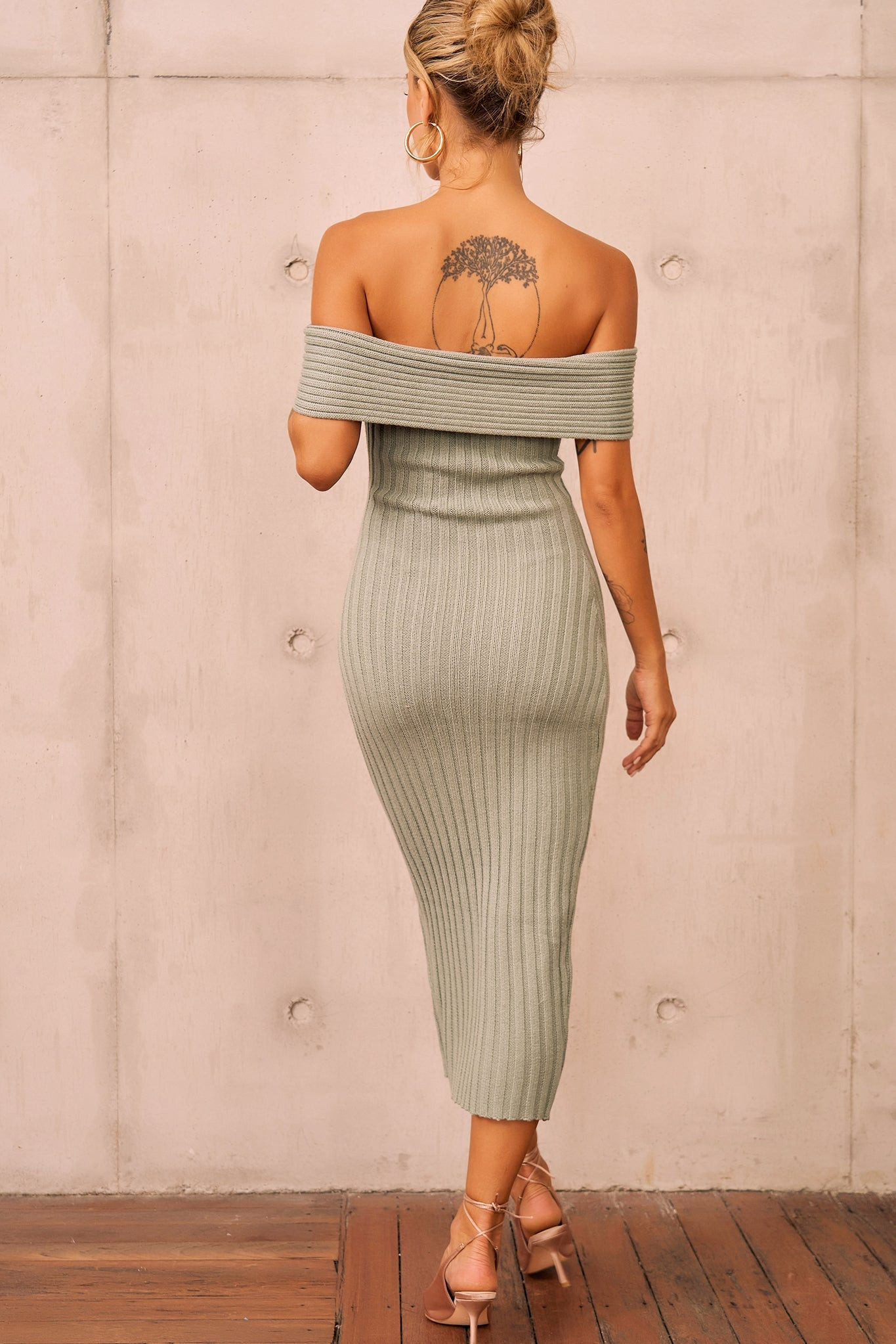 Hannah Knit Midi Dress - Sage | Sage and Paige AUS.