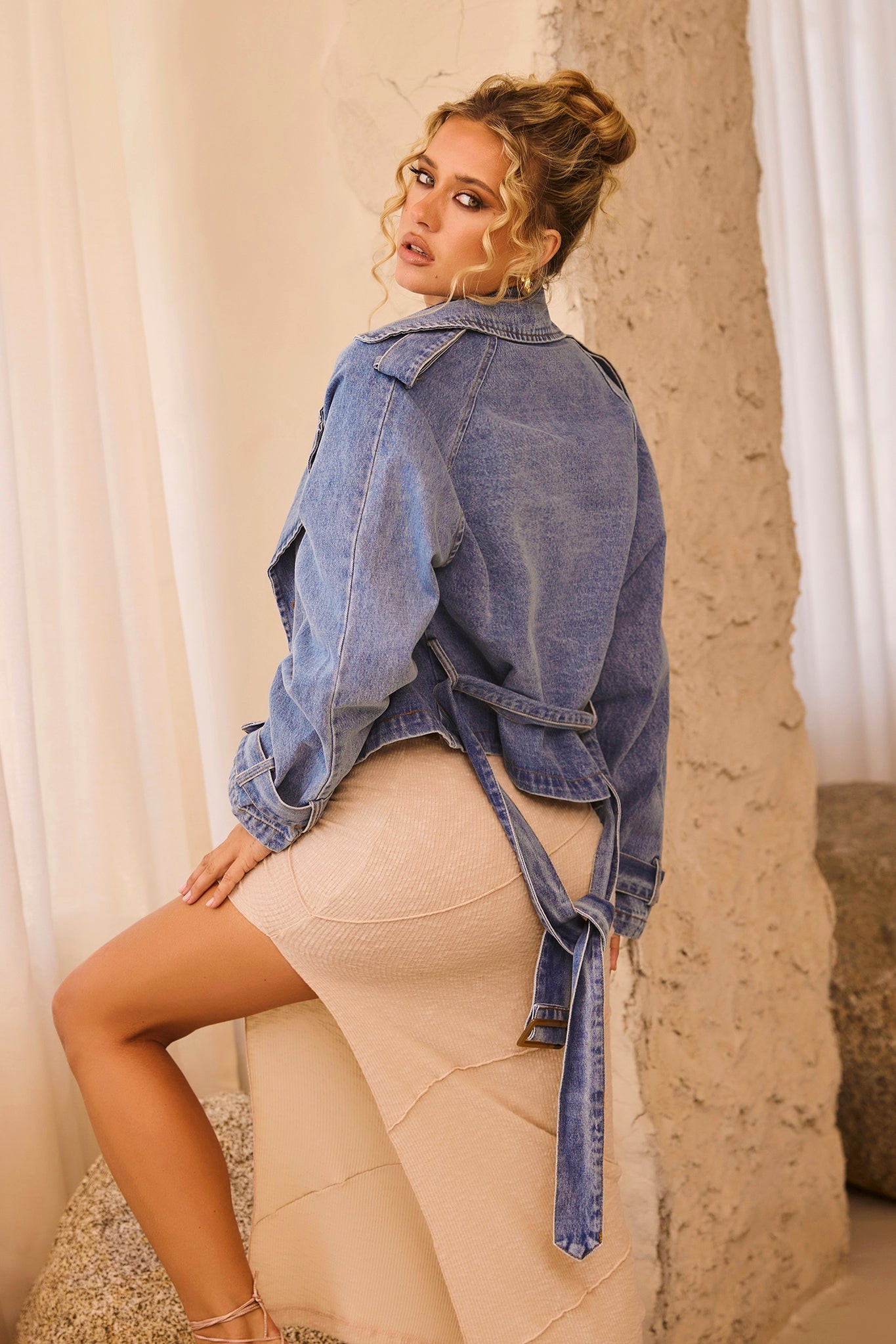 Izzie Denim Jacket - Denim Blue | Sage and Paige AUS.