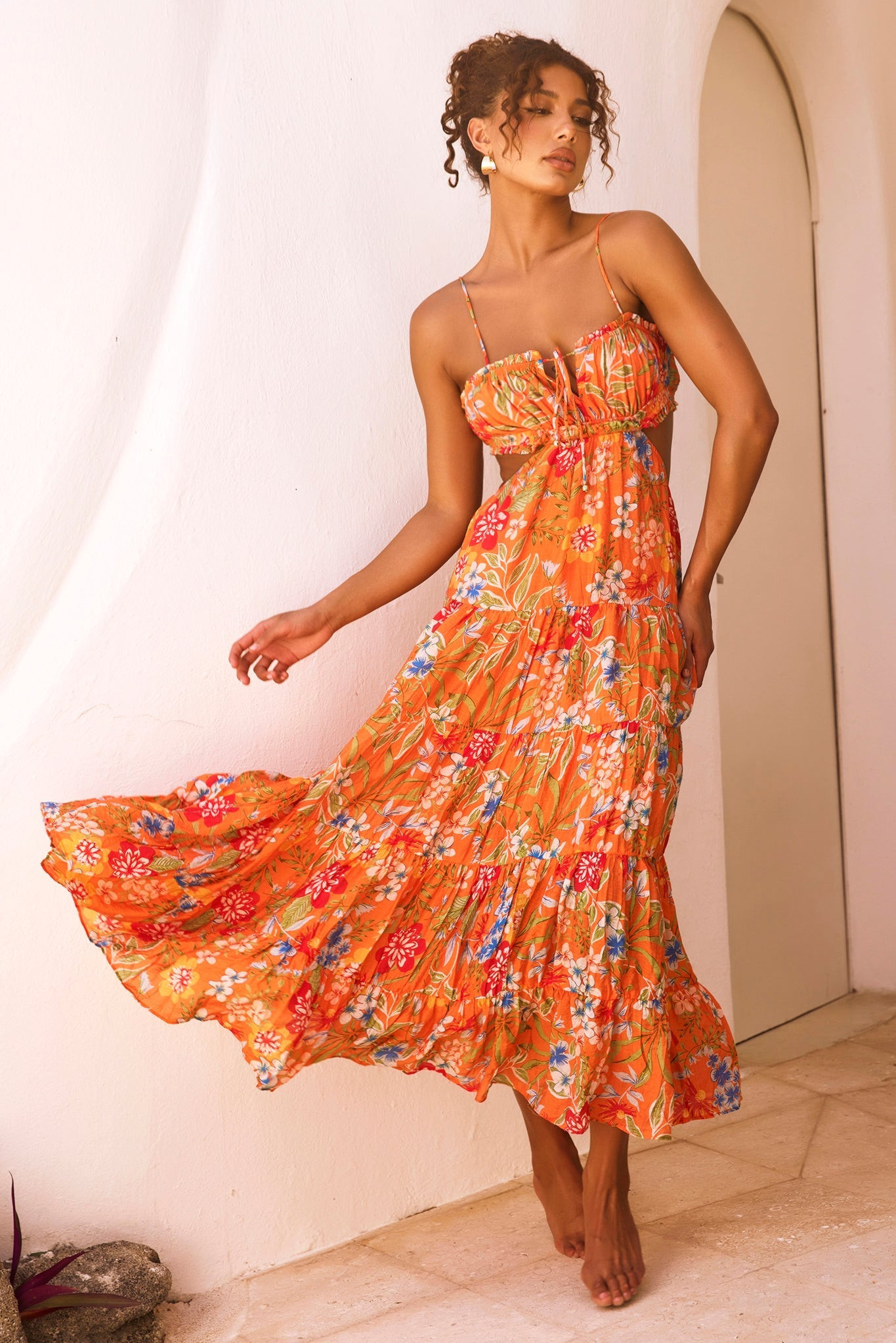 Timeless Dreams Maxi Dress - Orange Multi | Sage and Paige AUS.