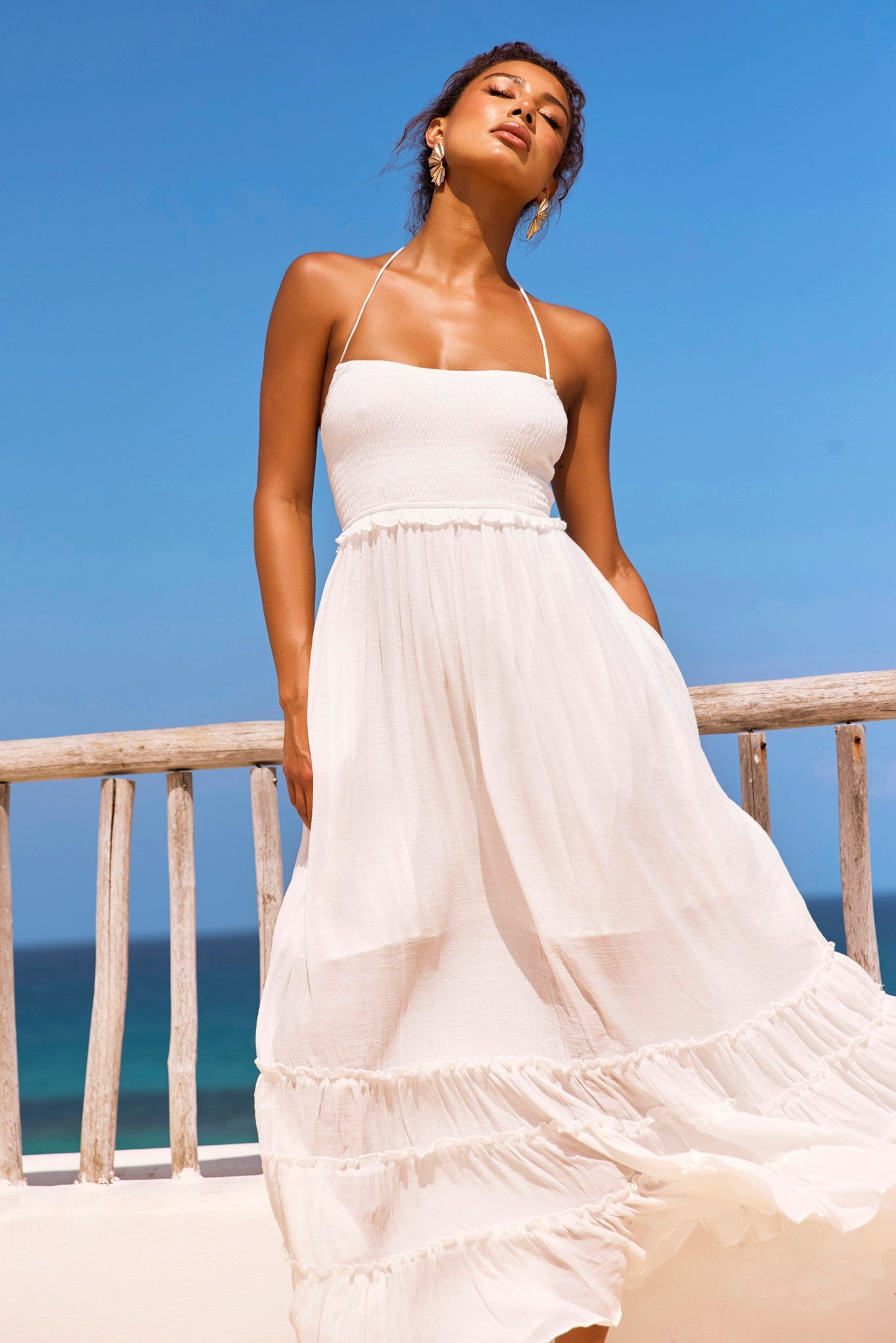Sun Setter Maxi Dress - White | Sage and Paige AUS.