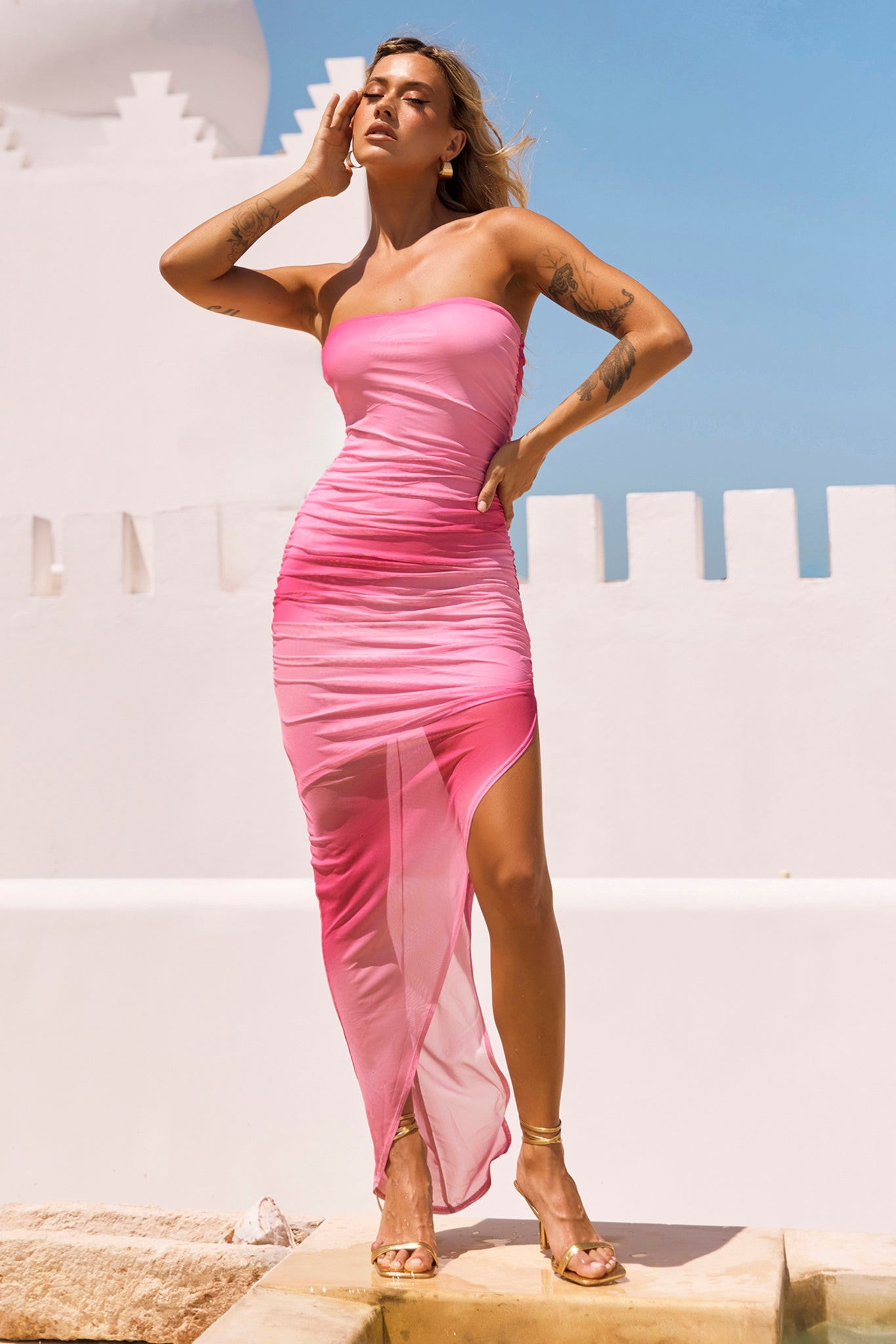 Plenty Of Love Midi Dress - Pink | Sage and Paige AUS.