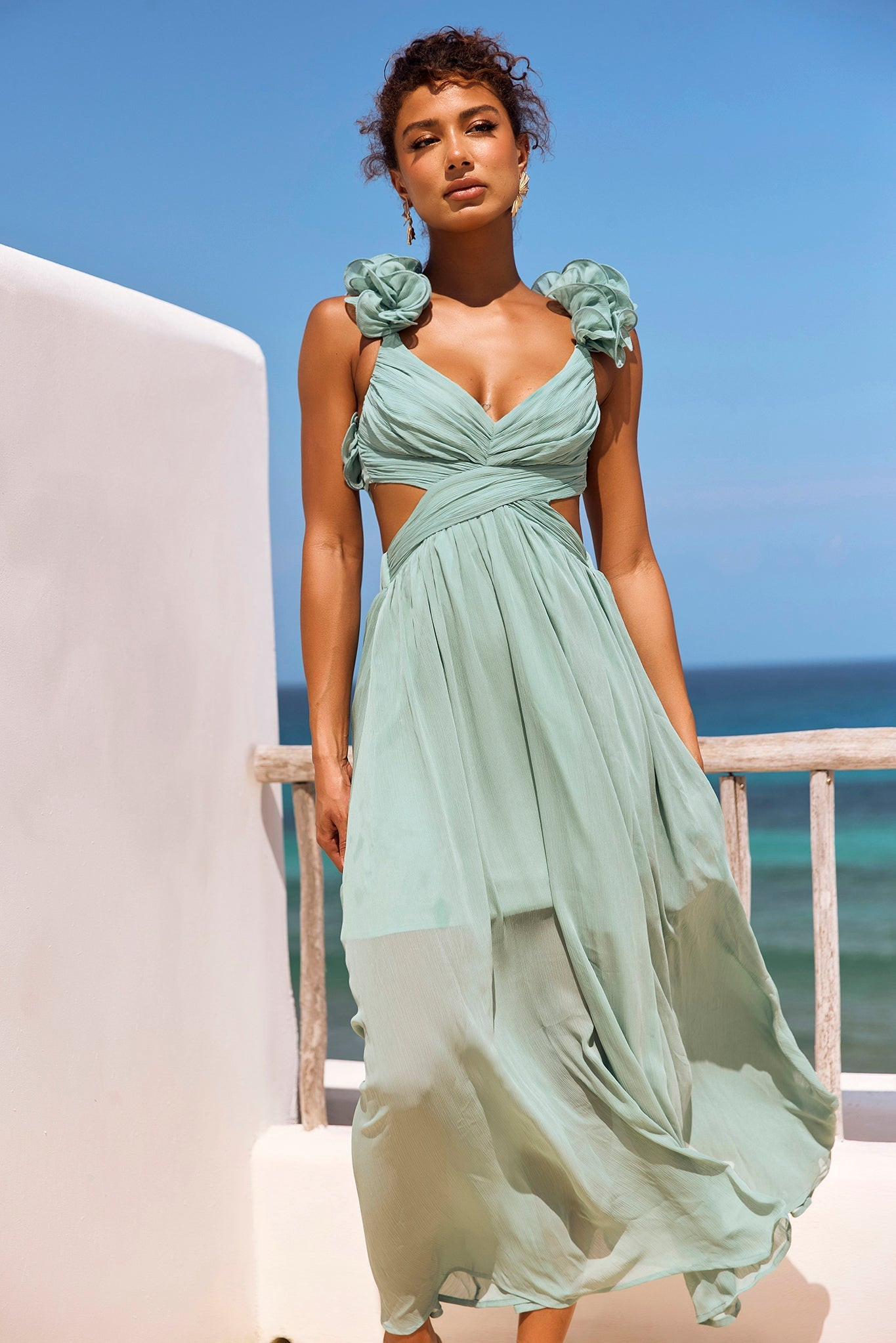 Carmen Gown Maxi Dress - Sage | Sage and Paige AUS.