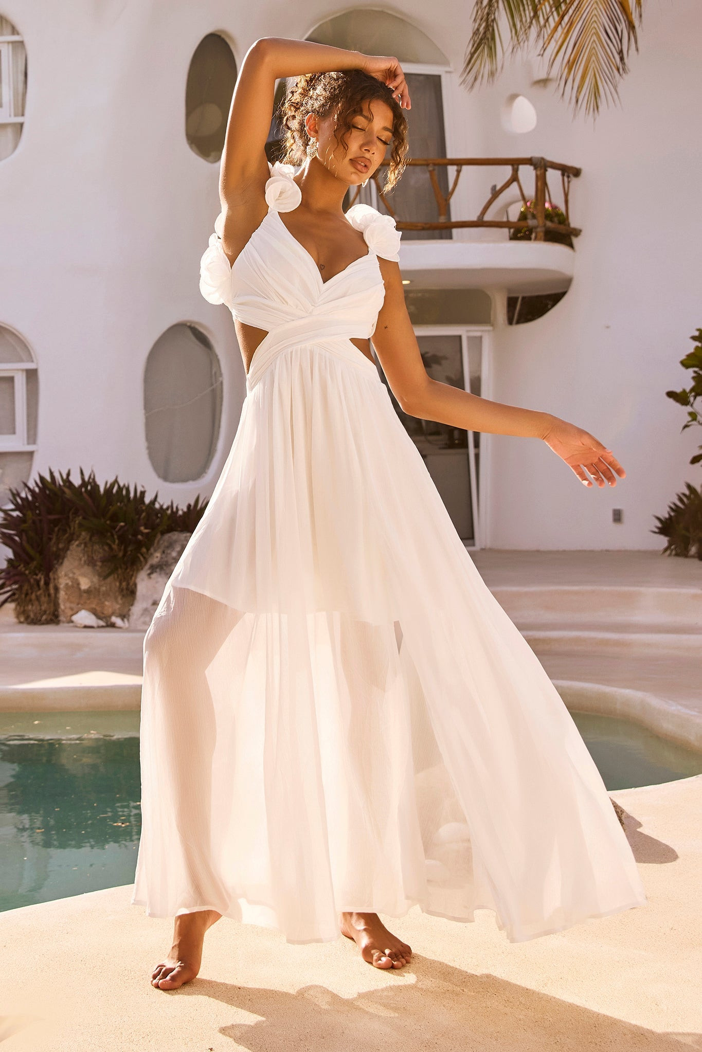 Carmen Gown Maxi Dress - White | Sage and Paige AUS.