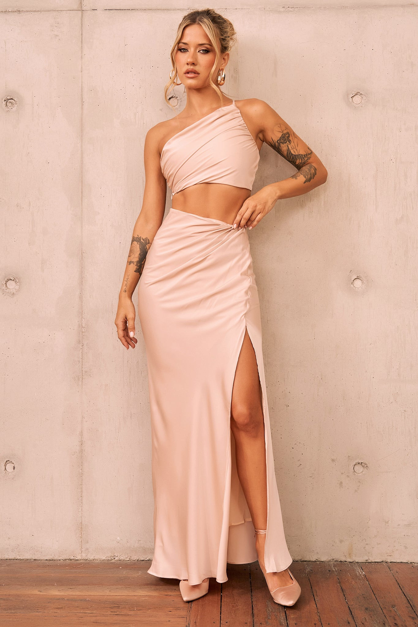 Make You Mine Maxi Skirt - Beige | Sage and Paige AUS.