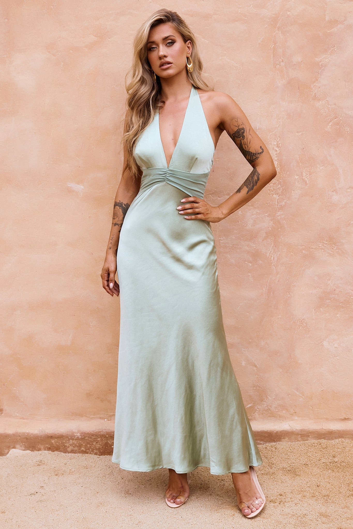 Angele Maxi Dress - Sage | Sage and Paige AUS.