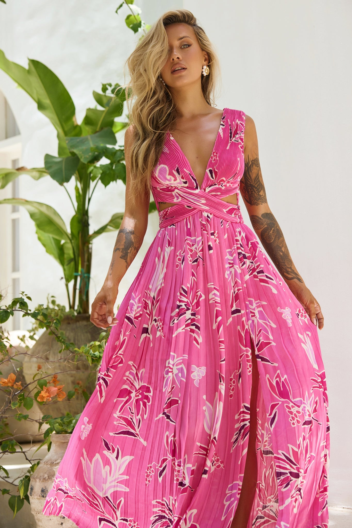 Just Like Paradise Maxi Dress - Hot Pink | Sage and Paige AUS.