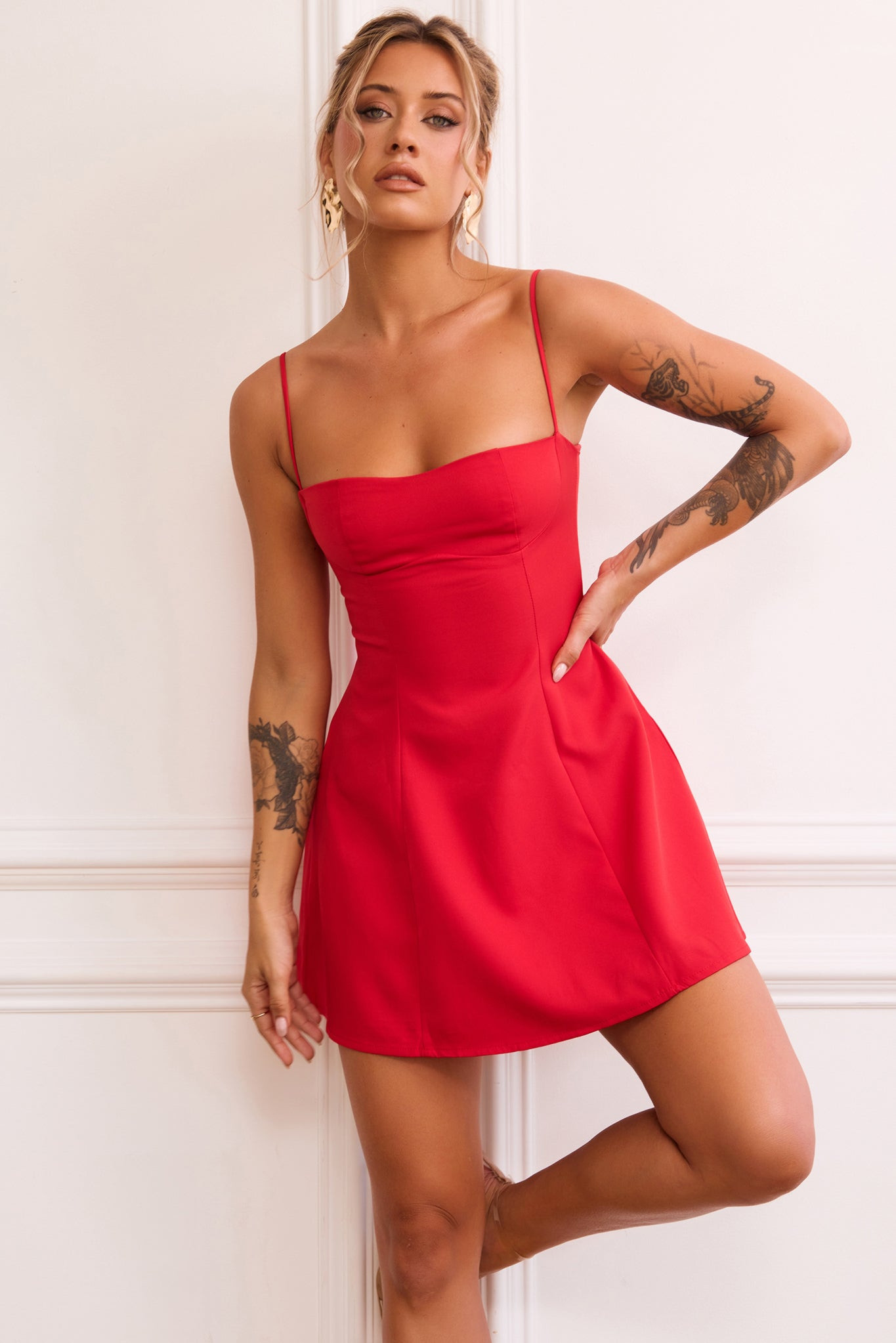 Aster Mini Dress - Red | Sage and Paige AUS.