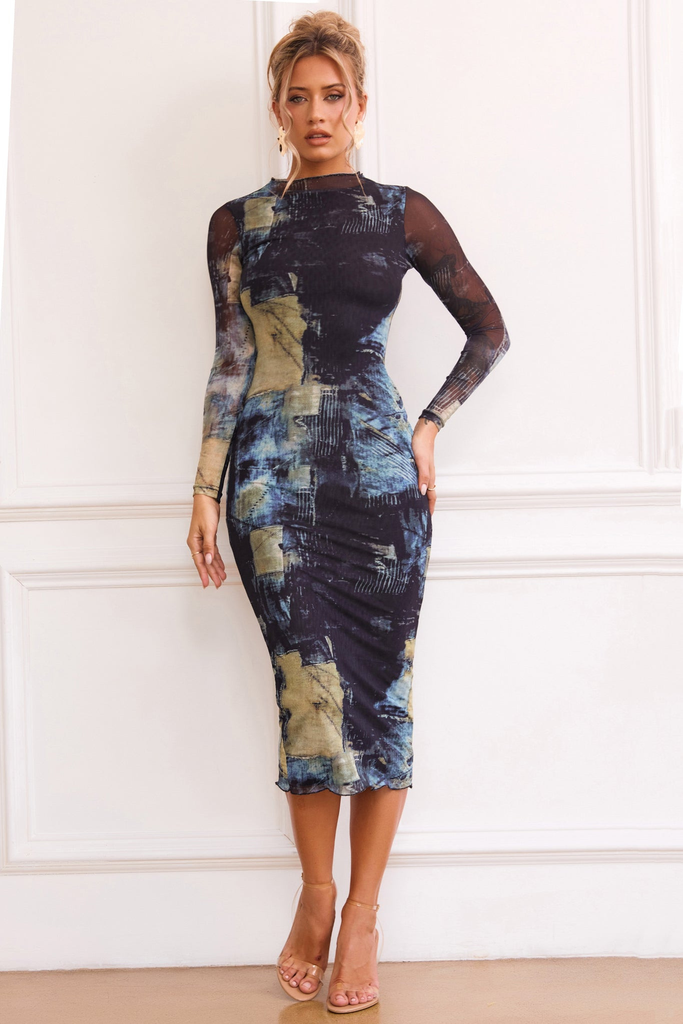 Nature Of Art Midi Dress - Green Multi | Sage and Paige AUS.