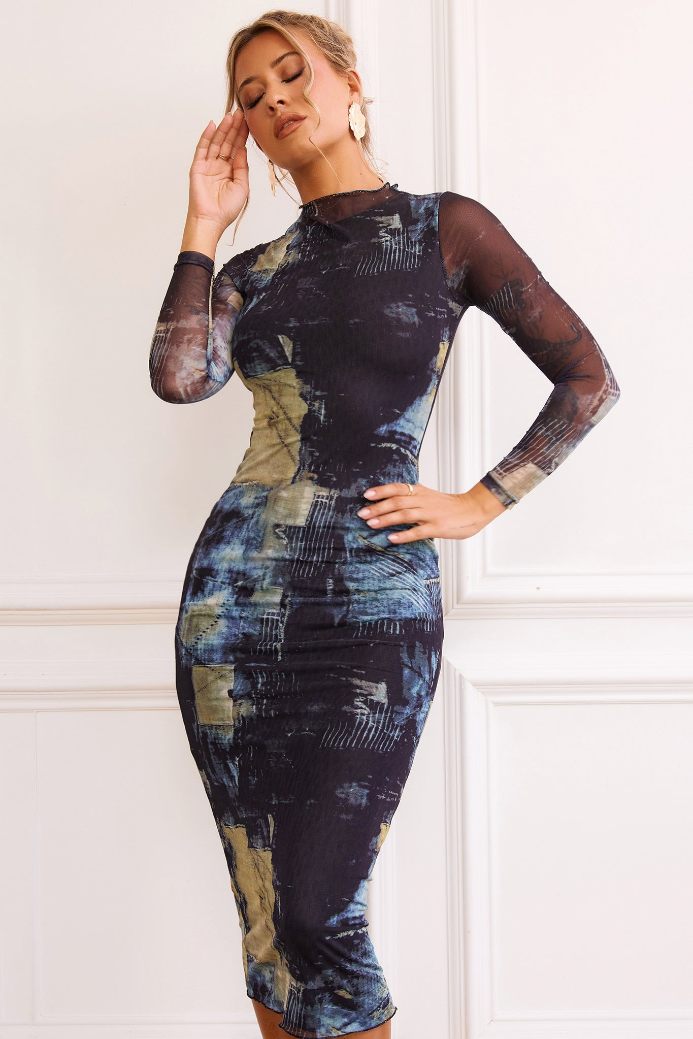 Nature Of Art Midi Dress - Green Multi | Sage and Paige AUS.