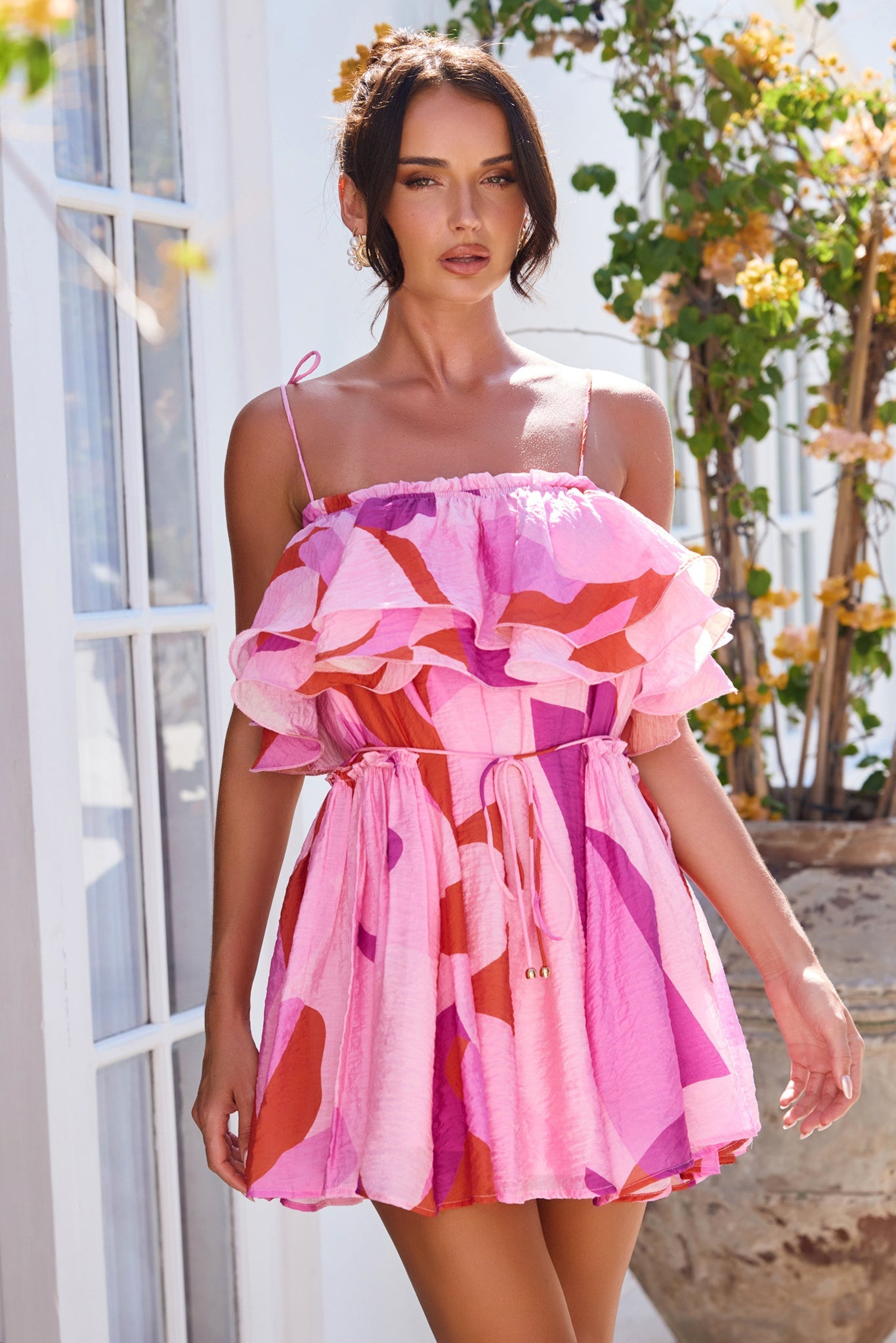 Falling Petals Mini Dress - Pink Multi | Sage and Paige AUS.