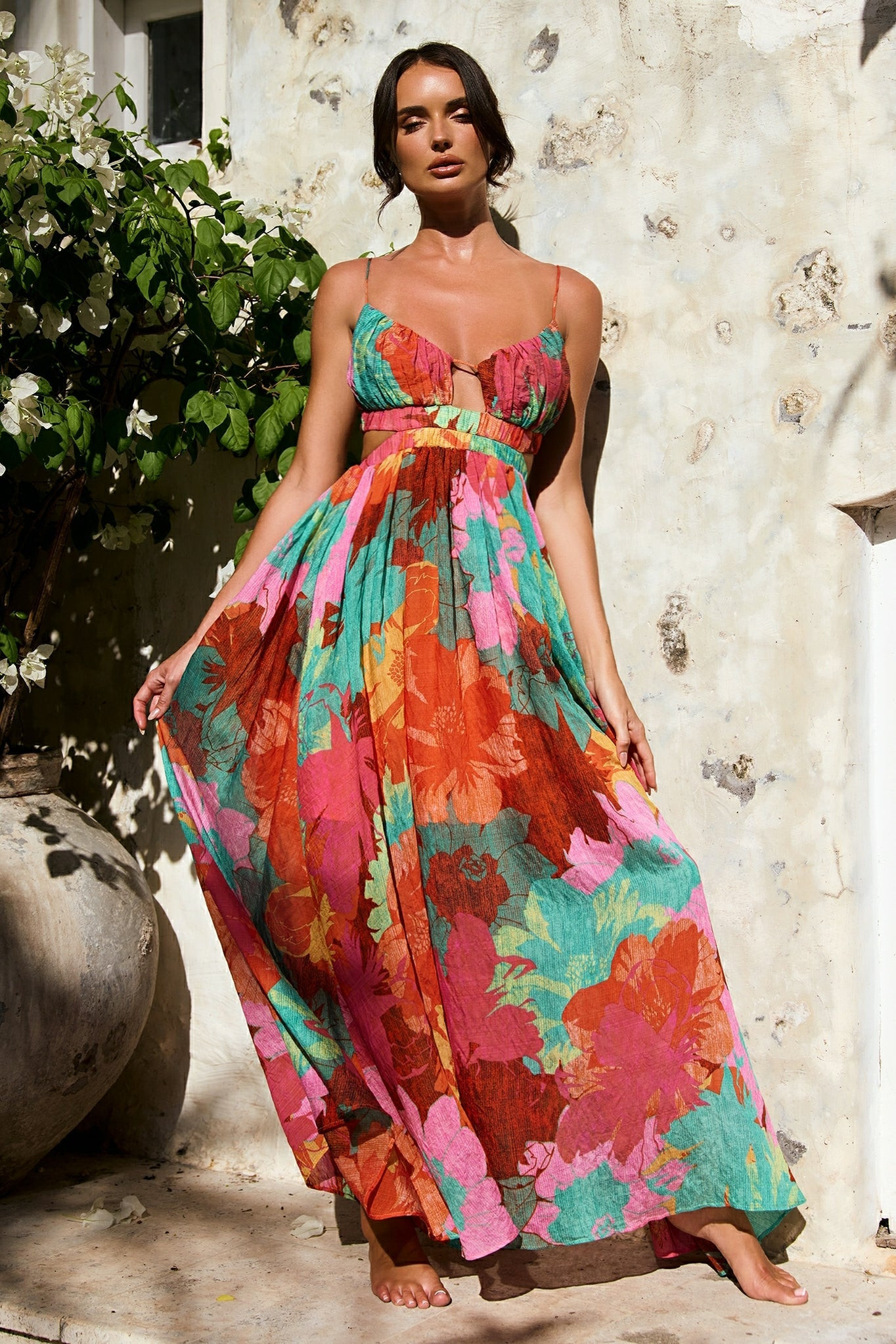 Taking It Maxi Dress - Orange Multi | Sage and Paige AUS.