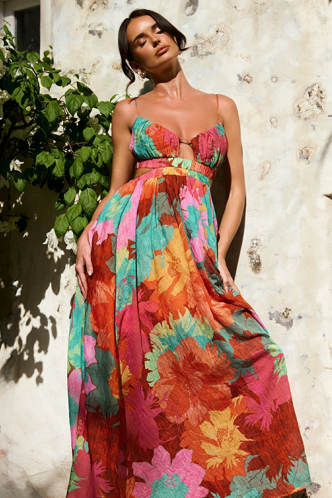 Taking It Maxi Dress - Orange Multi | Sage and Paige AUS.