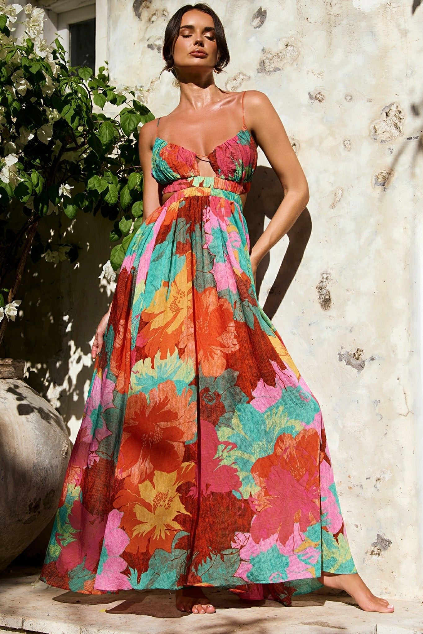 Taking It Maxi Dress - Orange Multi | Sage and Paige AUS.