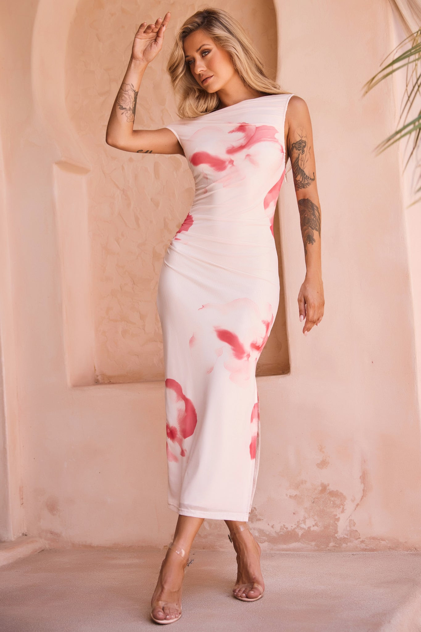 Roseberry Kiss Midi Dress - Coral | Sage and Paige AUS.