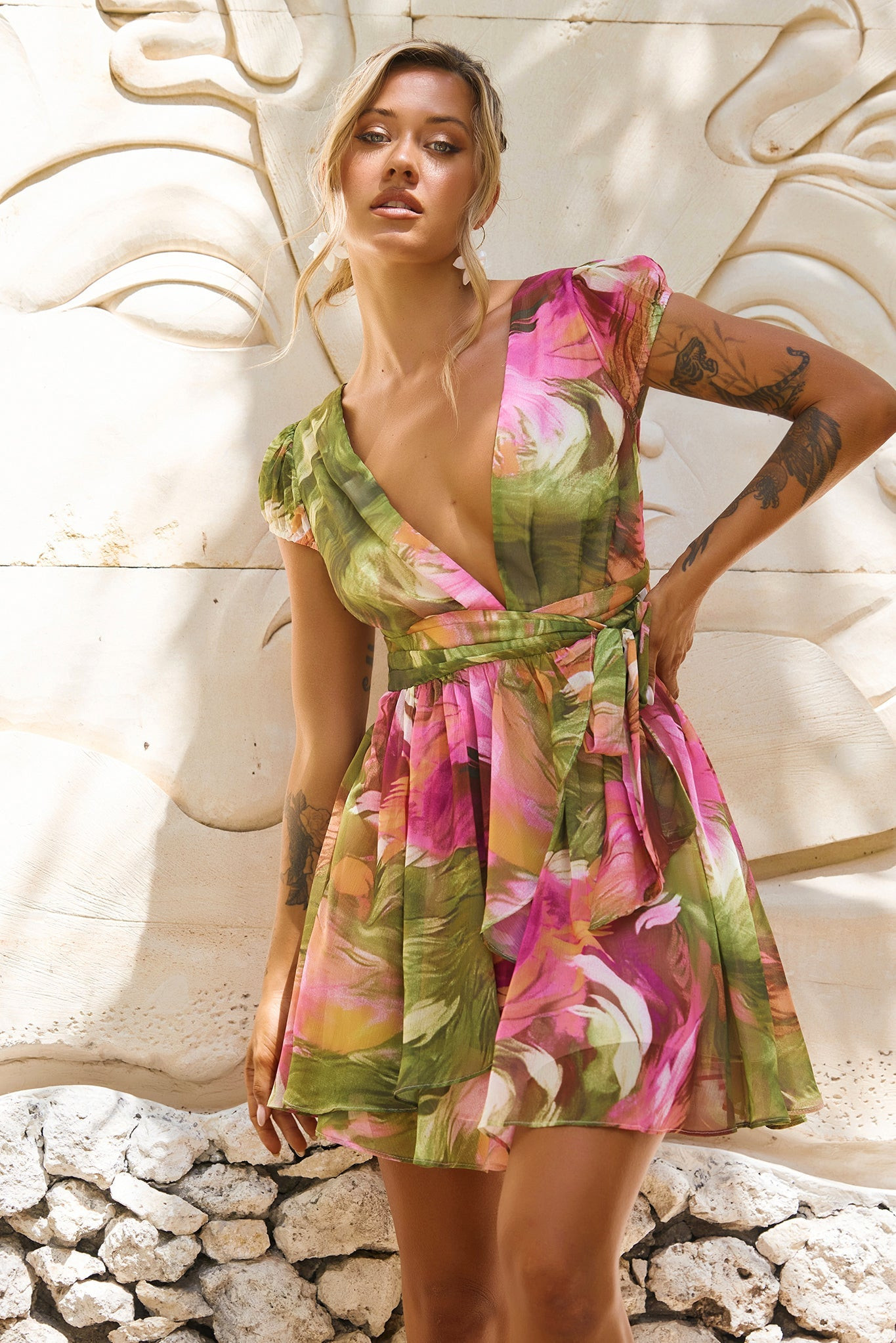 Marbella Mini Dress - Purple Multi | Sage and Paige AUS.