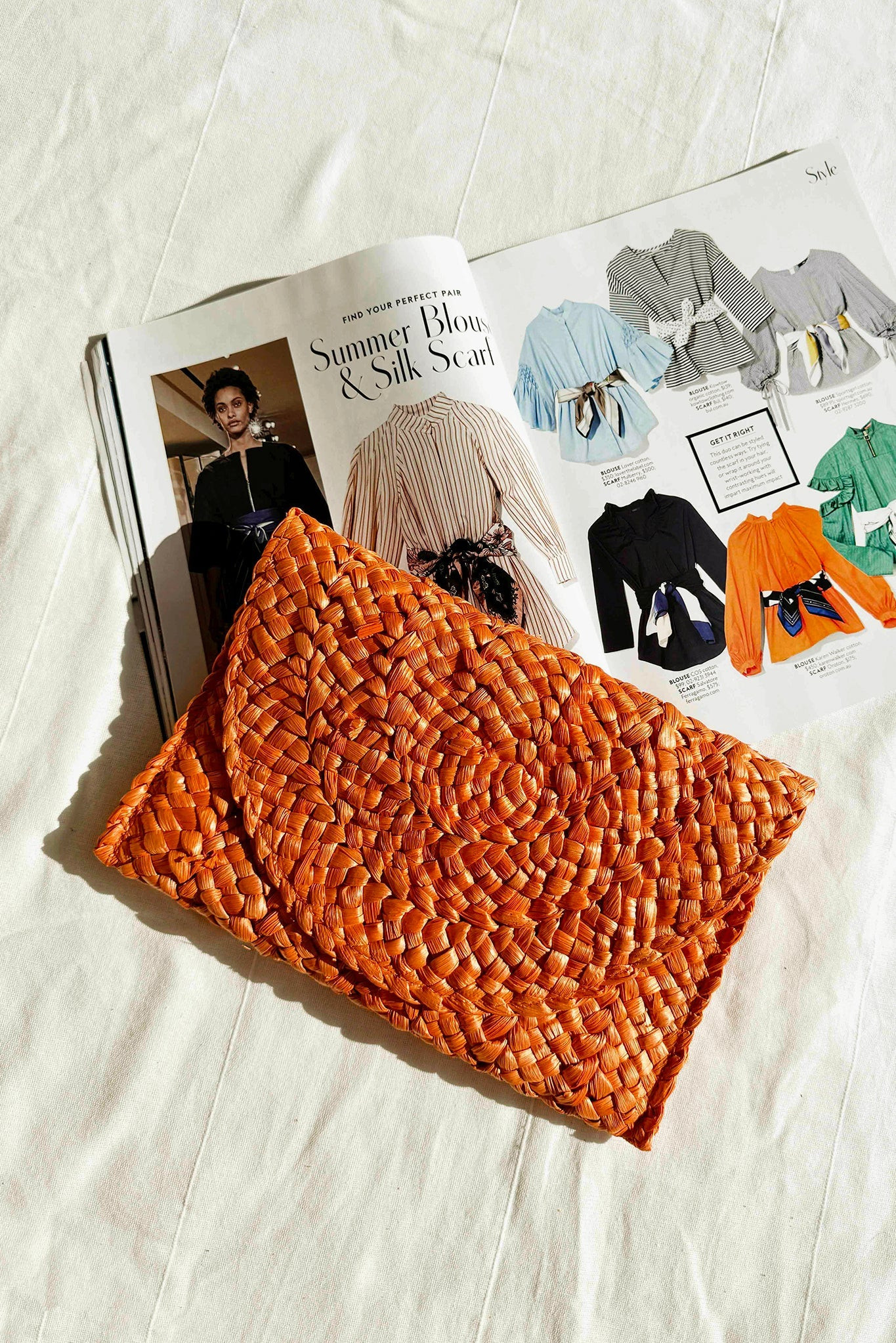 Sunset Meadow Clutch Bag - Orange | Sage and Paige AUS.