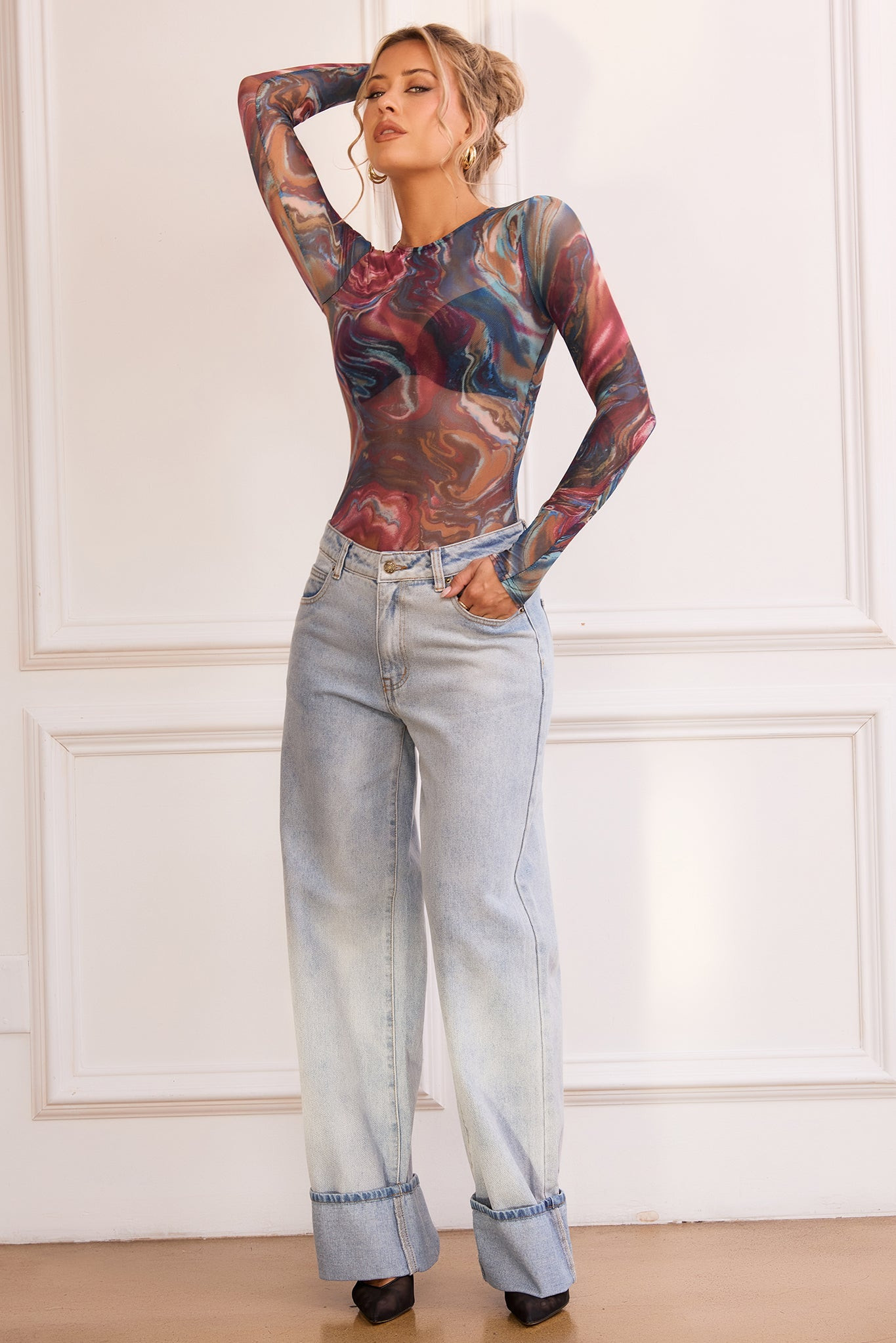 Juniper Bodysuit - Blue Multi | Sage and Paige AUS.