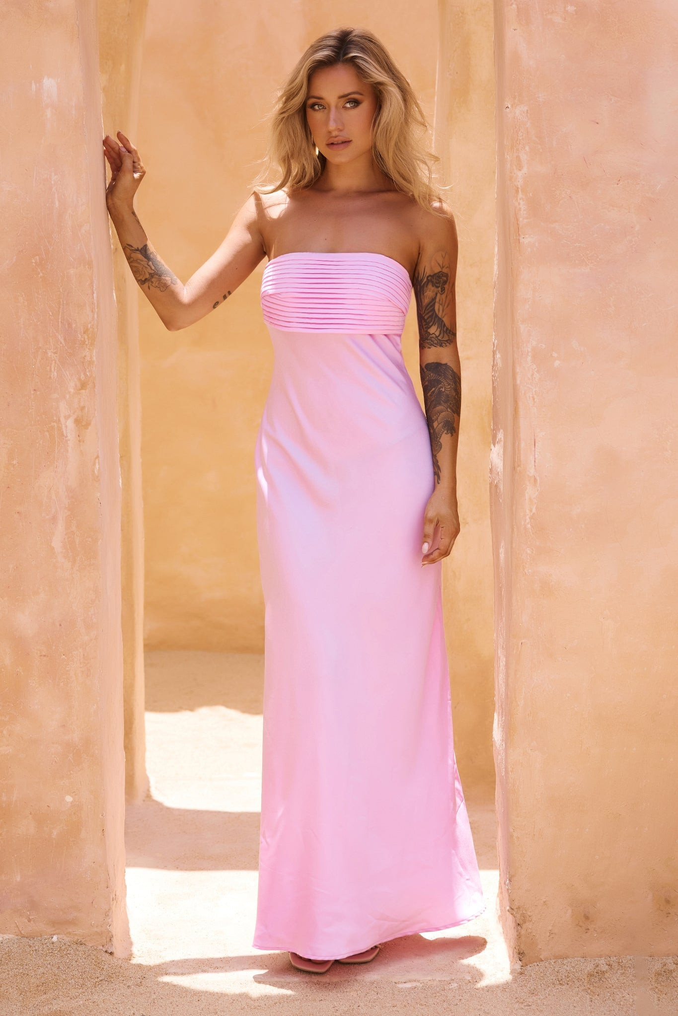 Blake Midi Dress - Baby Pink | Sage and Paige AUS.