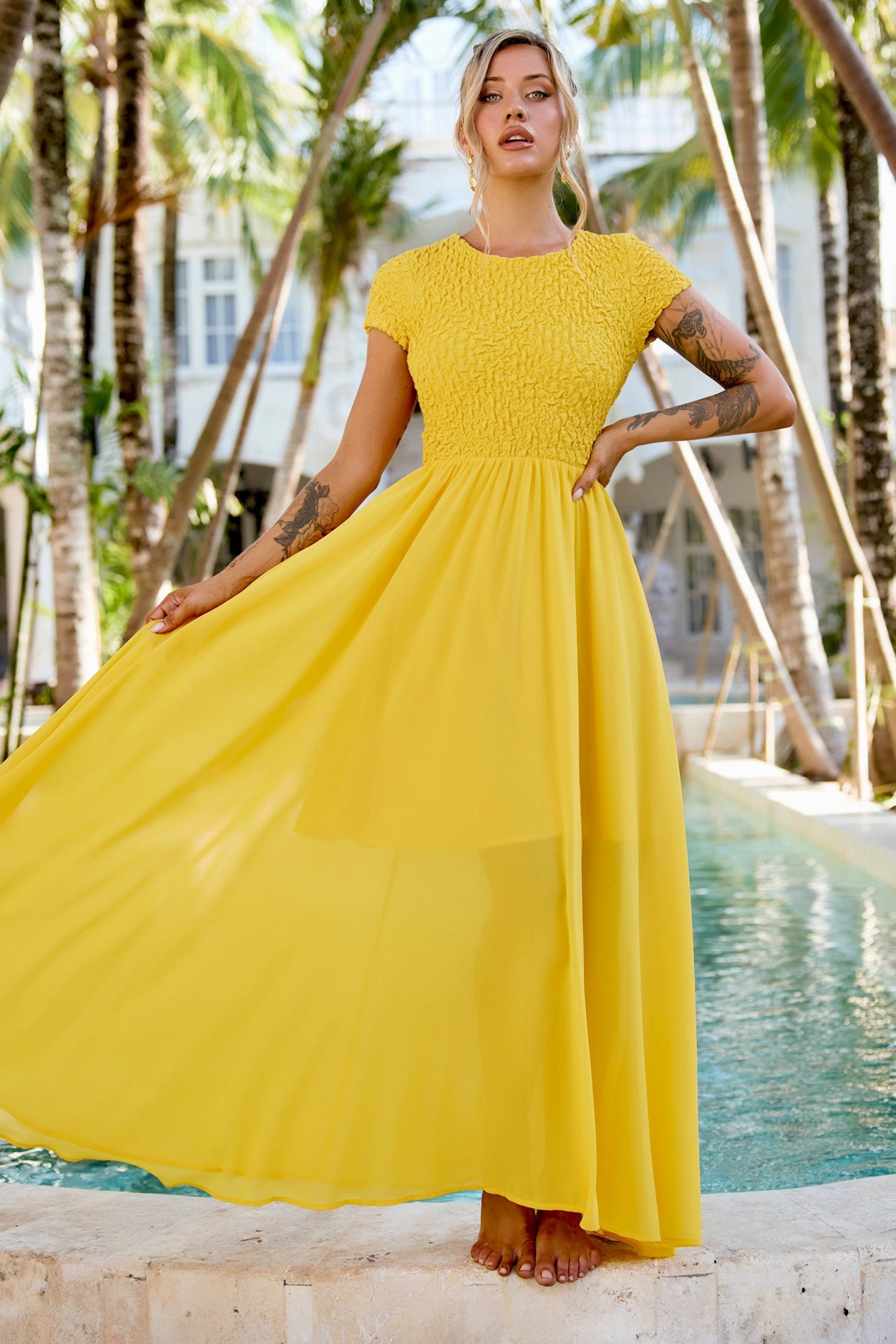 Dream Design Maxi Dress - Yellow | Sage and Paige AUS.