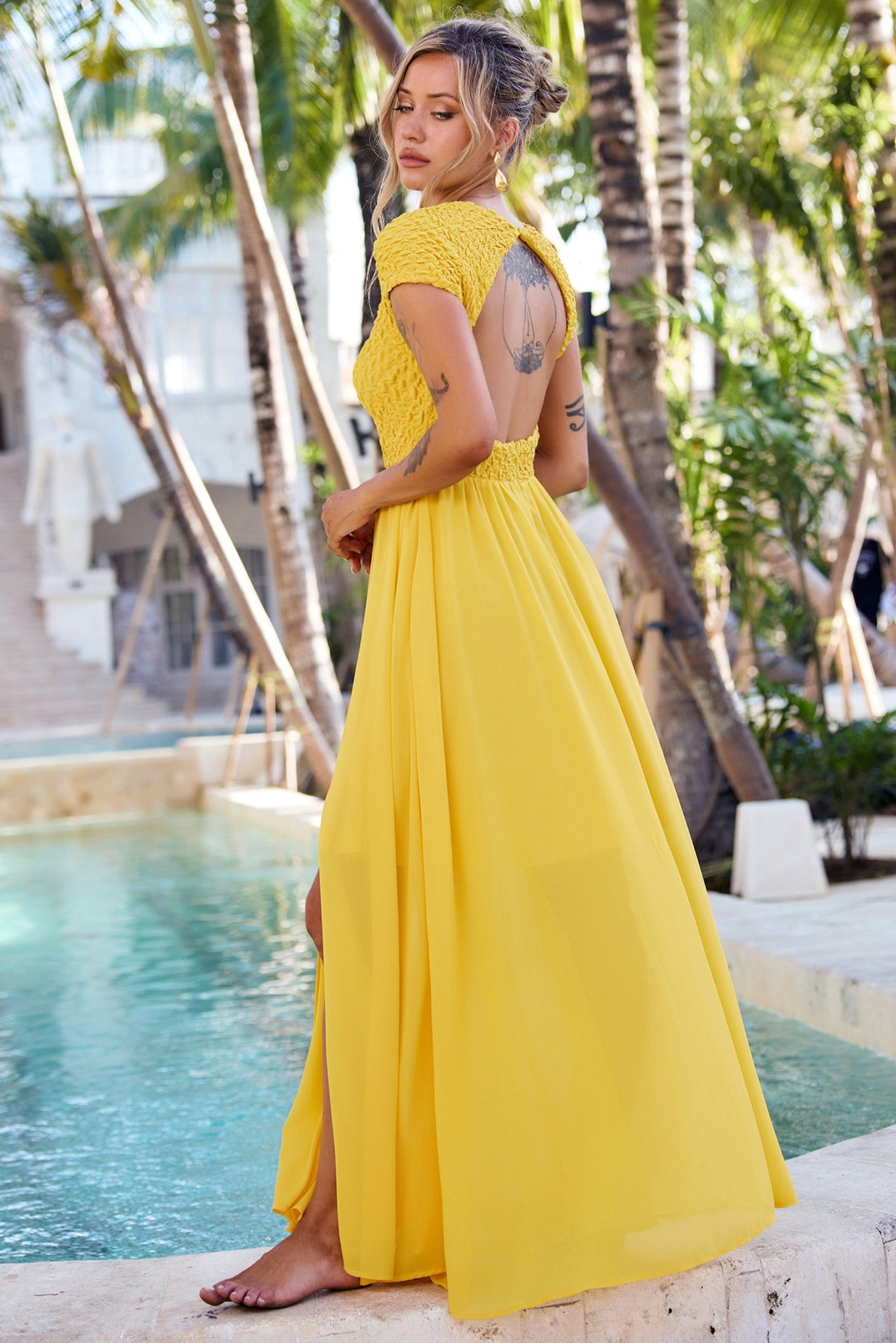 Dream Design Maxi Dress - Yellow | Sage and Paige AUS.