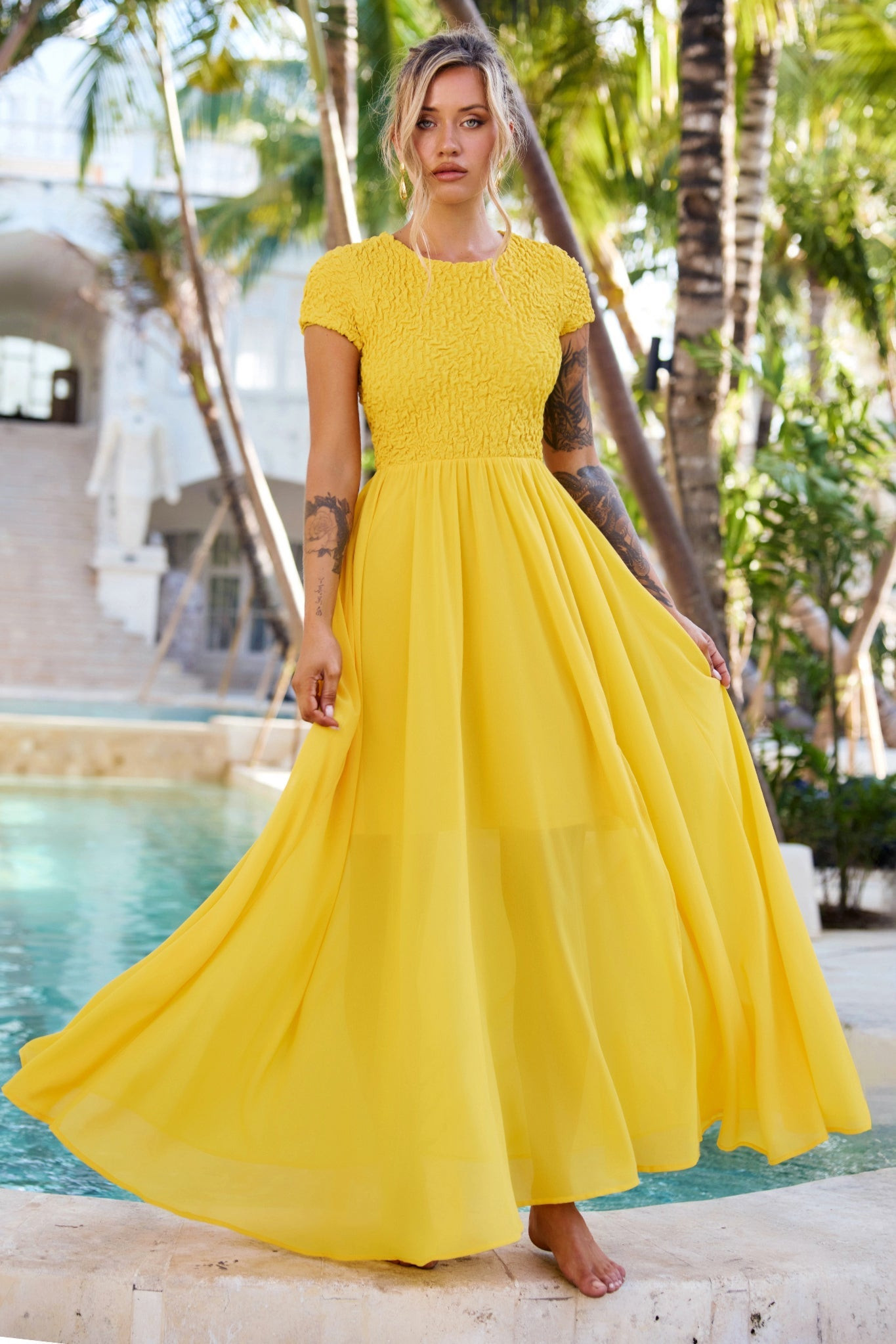 Dream Design Maxi Dress - Yellow | Sage and Paige AUS.