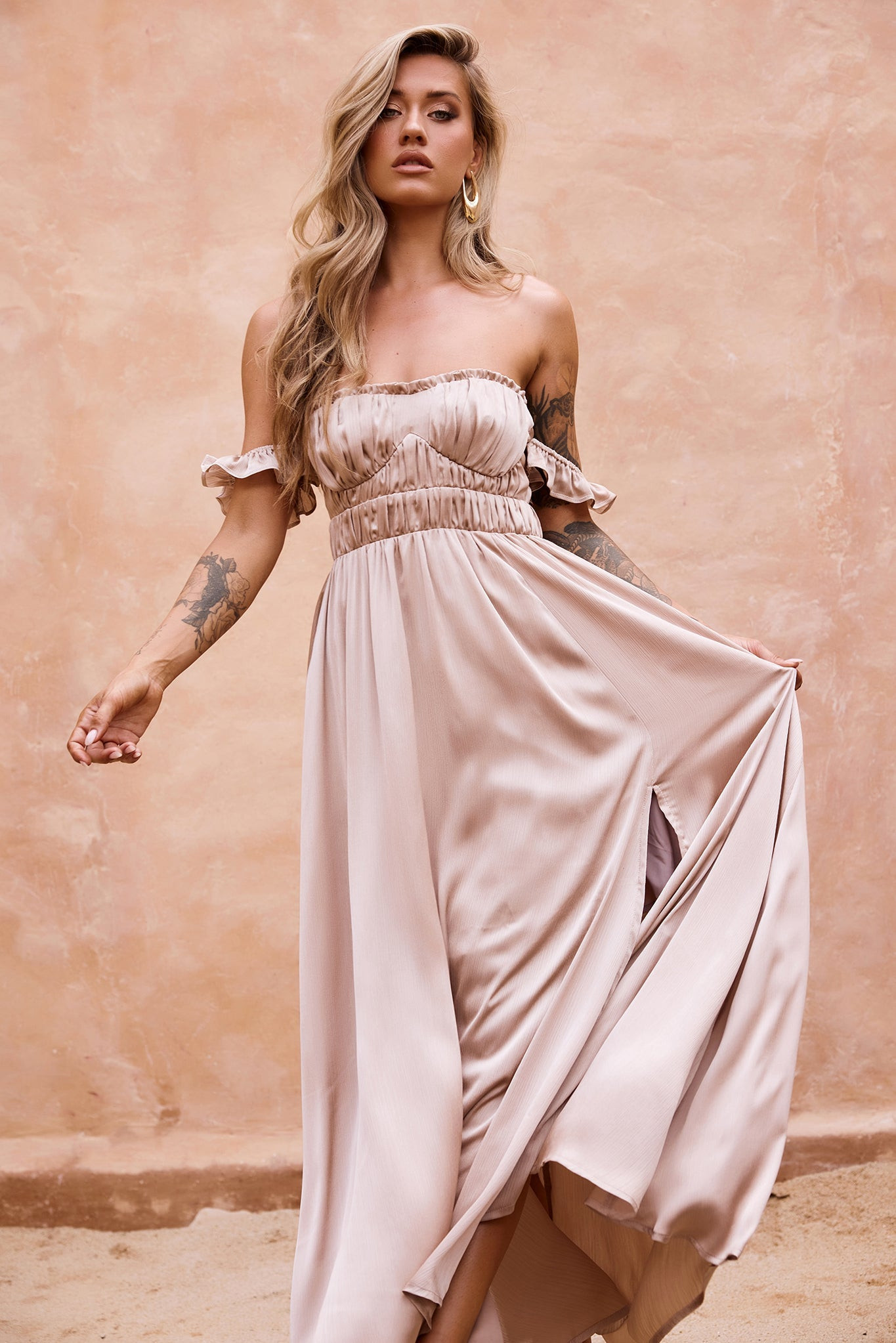 Best Night Maxi Dress - Champagne | Sage and Paige AUS.