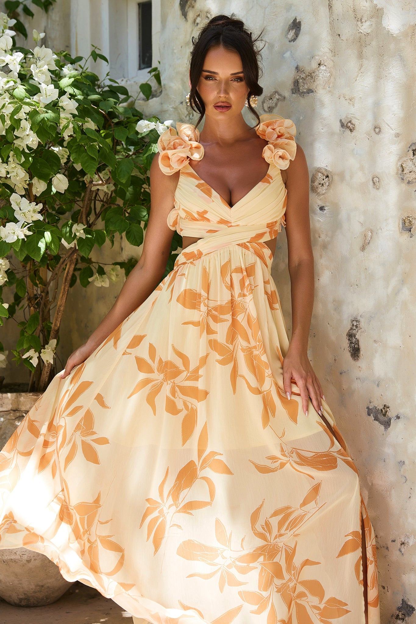 Ethereal Blossom Maxi Dress - Yellow Multi | Sage and Paige AUS.