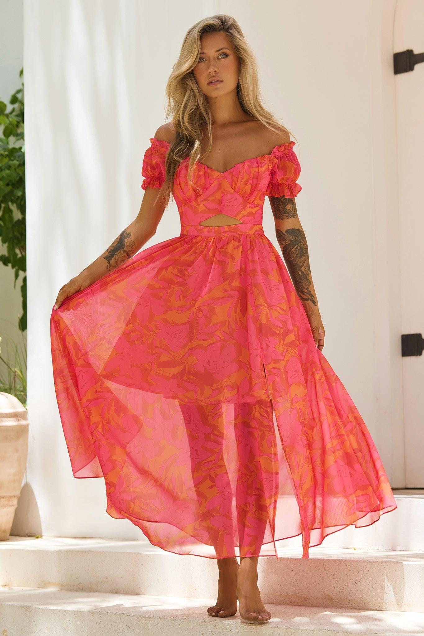 Sunset Serenade Maxi Dress - Pink Multi | Sage and Paige AUS.