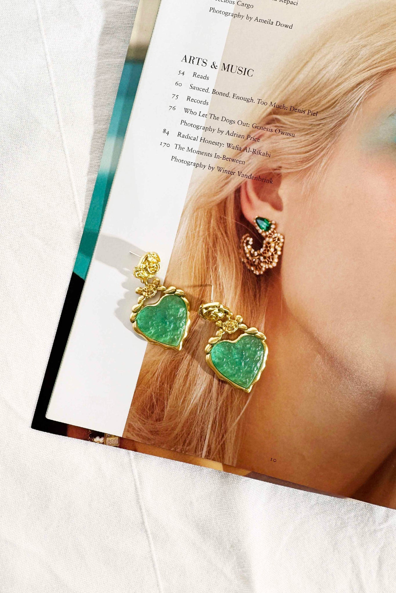Emerald Heart Earrings - Green | Sage and Paige AUS.