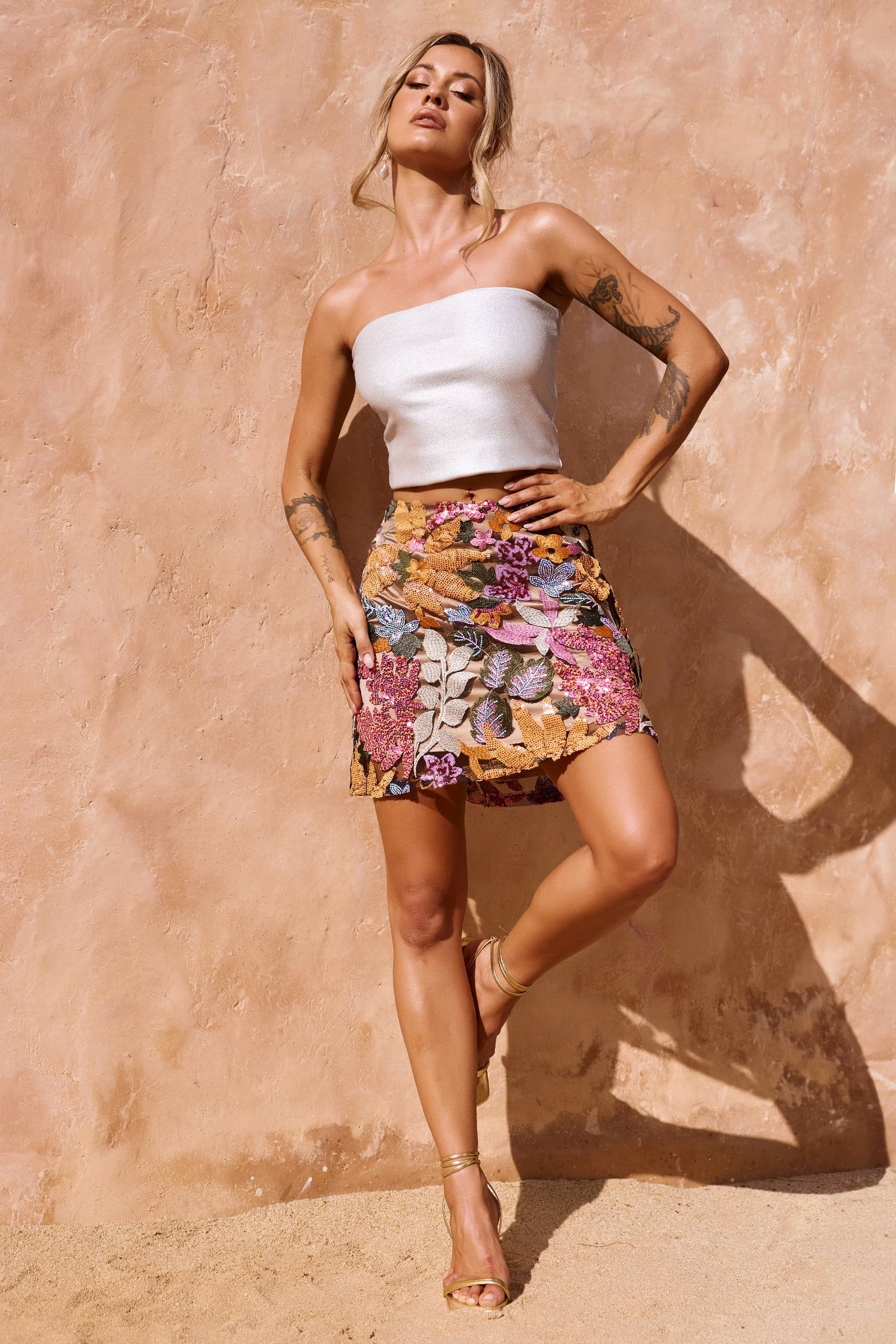 Cabo Mini Skirt - Black Multi | Sage and Paige AUS.