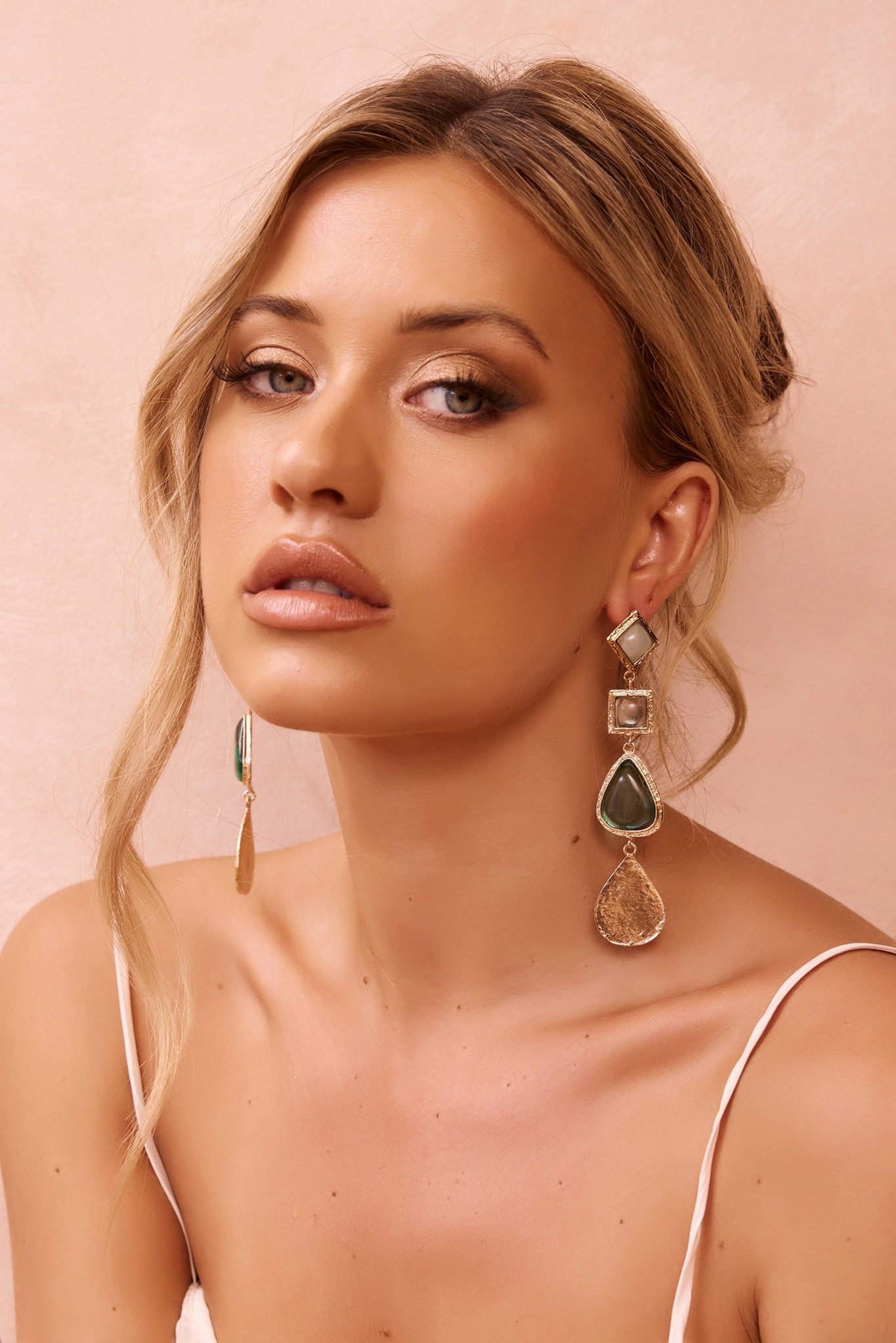 Moon Whirl Earrings - Green