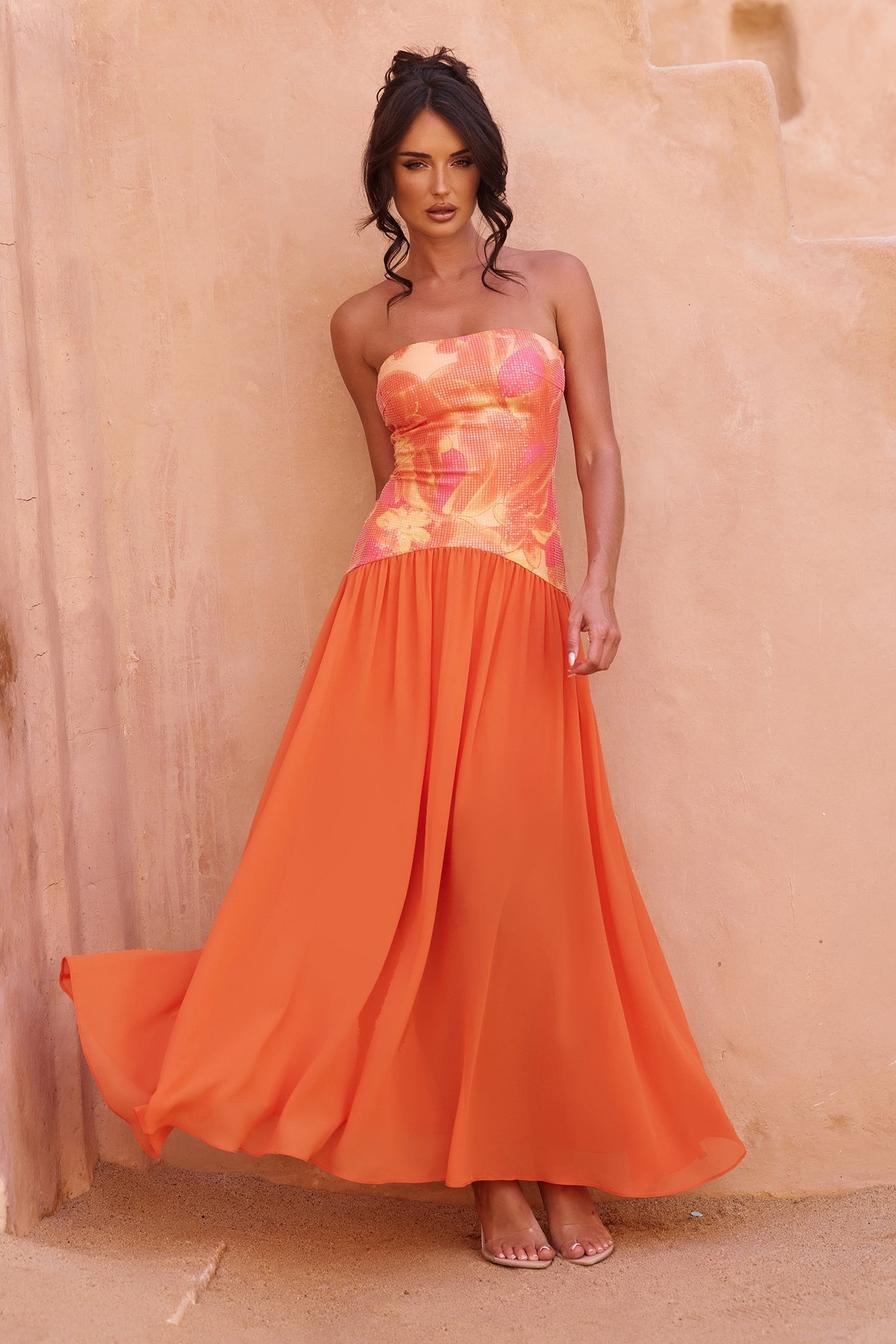 Sunset Breeze Maxi Dress - Tangerine