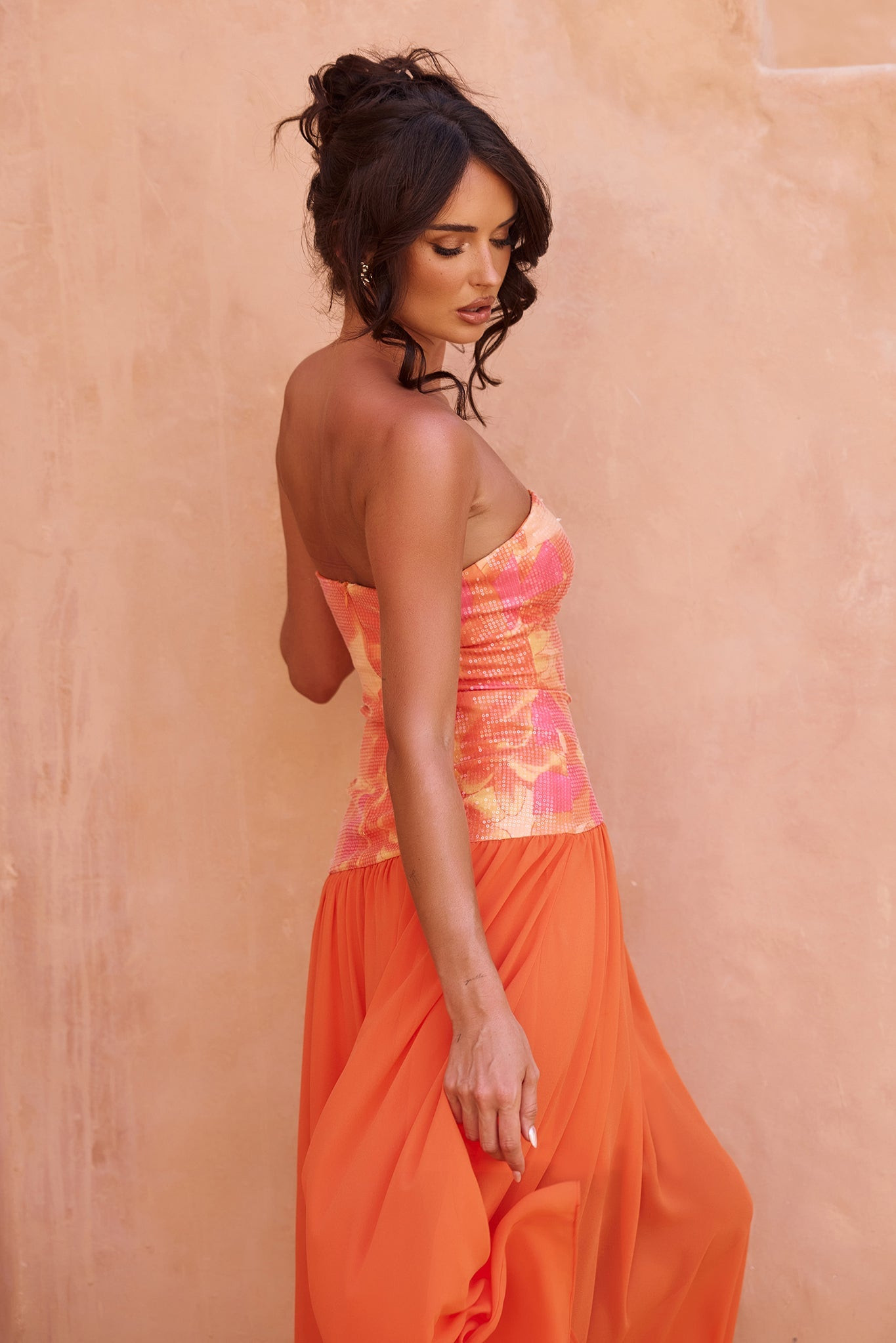 Sunset Breeze Maxi Dress - Tangerine