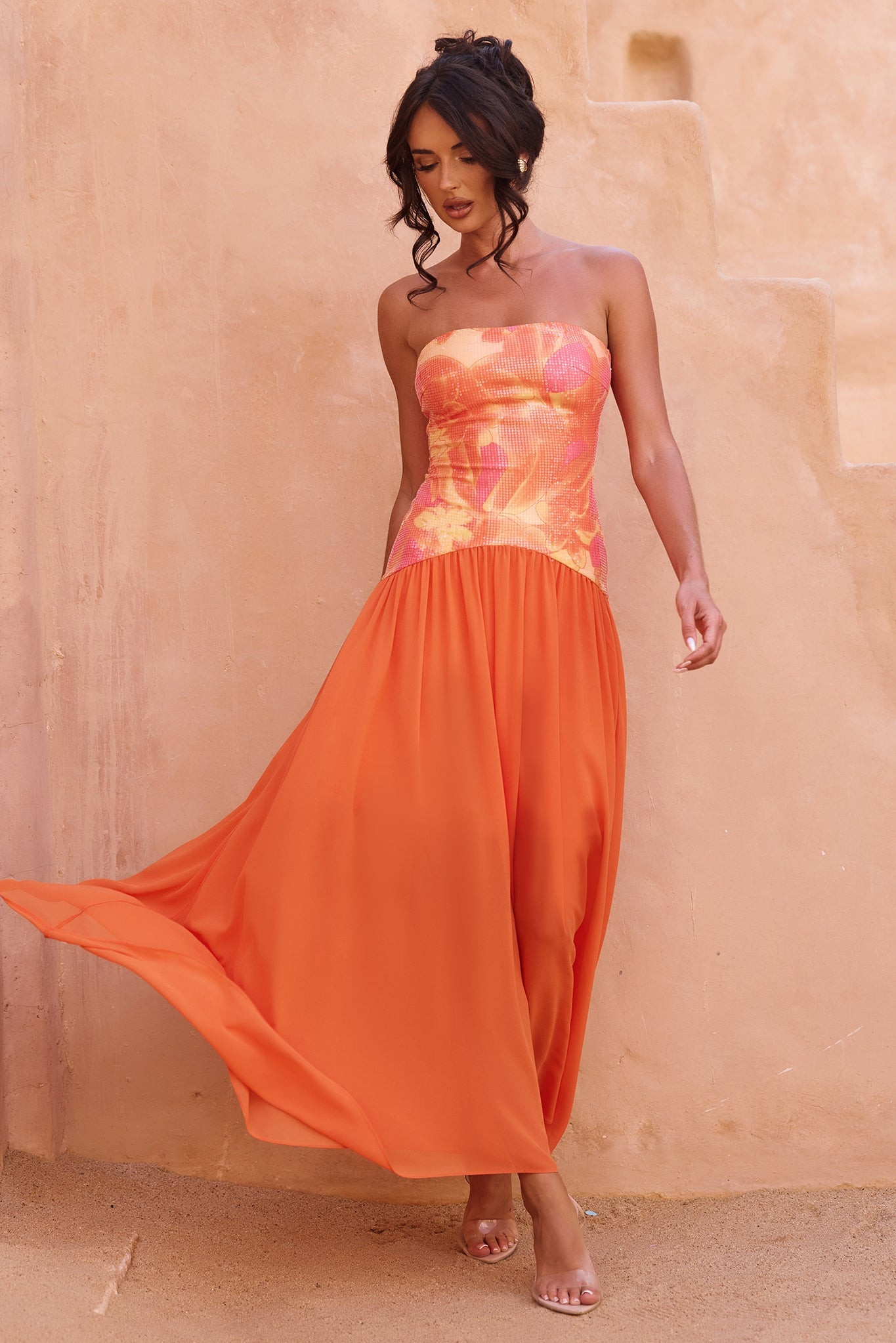 Sunset Breeze Maxi Dress - Tangerine