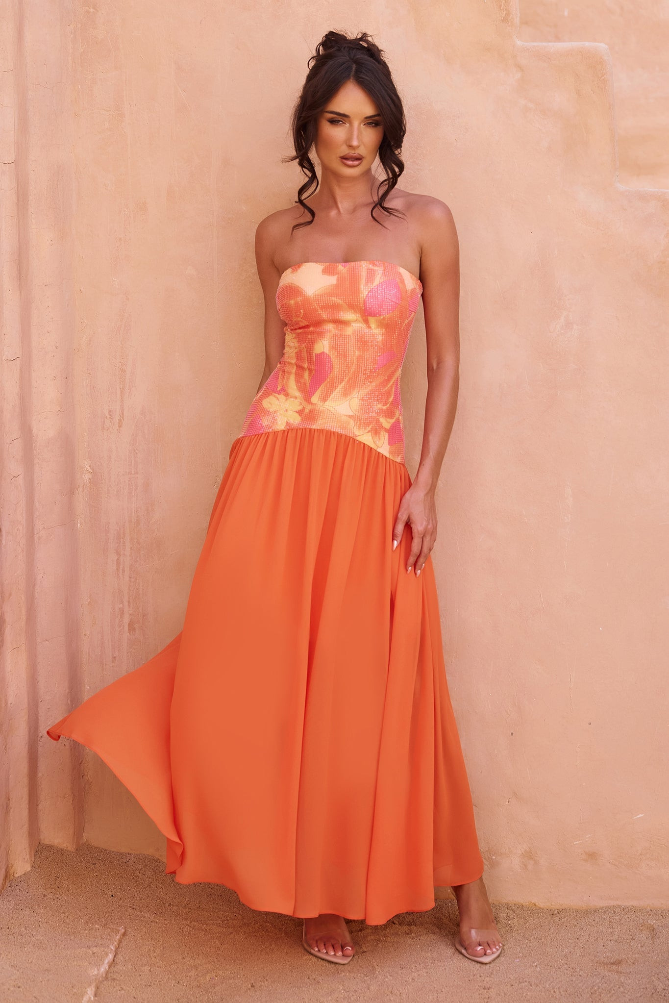 Sunset Breeze Maxi Dress - Tangerine