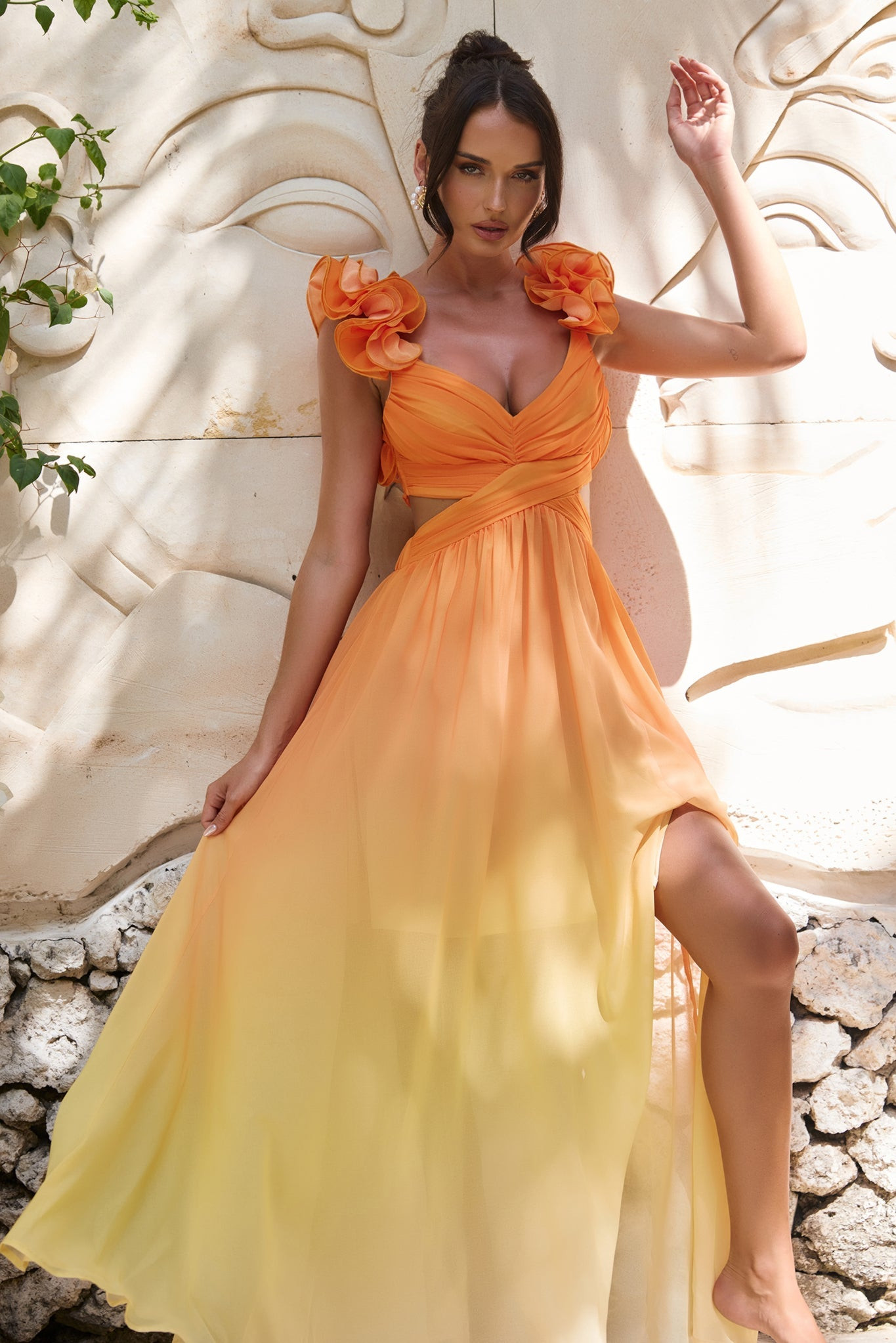 At Last Maxi Dress - Orange Yellow