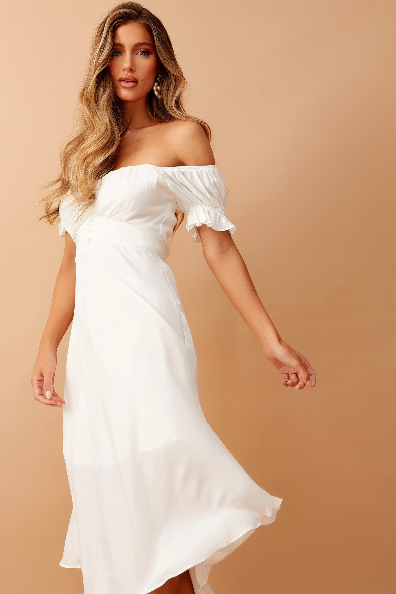Swing Dancin' Midi Dress - Off White | Sage and Paige AUS.