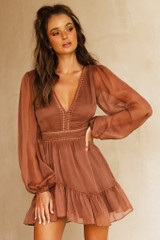 In Heaven Mini Dress - Chocolate | Sage and Paige AUS.