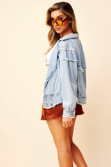 Reclaim Your Power Denim Jacket - Washed Blue | Sage and Paige AUS.