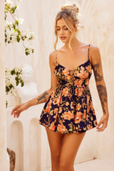 Autumn Breeze Playsuit - Navy | Sage and Paige AUS.