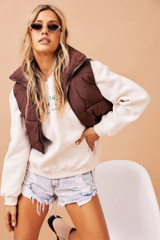 Running Around Puff Vest - Chocolate | Sage and Paige AUS.
