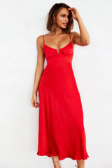 Night In August Midi Dress - Red | Sage and Paige AUS.