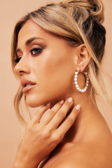 Tuscany Sun Ear Hoops - White | Sage and Paige AUS.