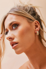 Facade Hoop Earrings - Gold | Sage and Paige AUS. Facade Hoop Earrings - Gold | Sage and Paige AUS.
