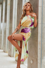 Rue Midi Dress - Yellow Multi | Sage and Paige AUS.