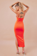 Stacked Up Midi Dress - Tangerine | Sage and Paige AUS. Stacked Up Midi Dress - Tangerine | Sage and Paige AUS.