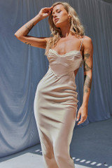 No Reasons Midi Dress - Champagne | Sage and Paige AUS.